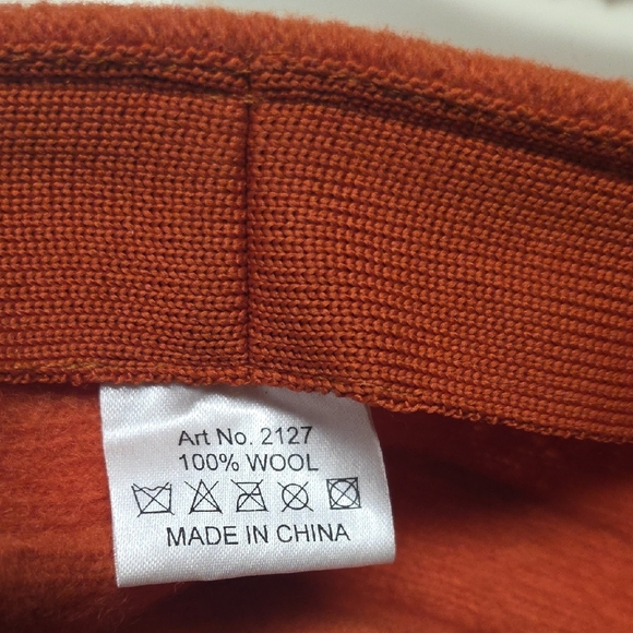 Rust Orange Ruffled Women's Hat - Picture 2 of 3